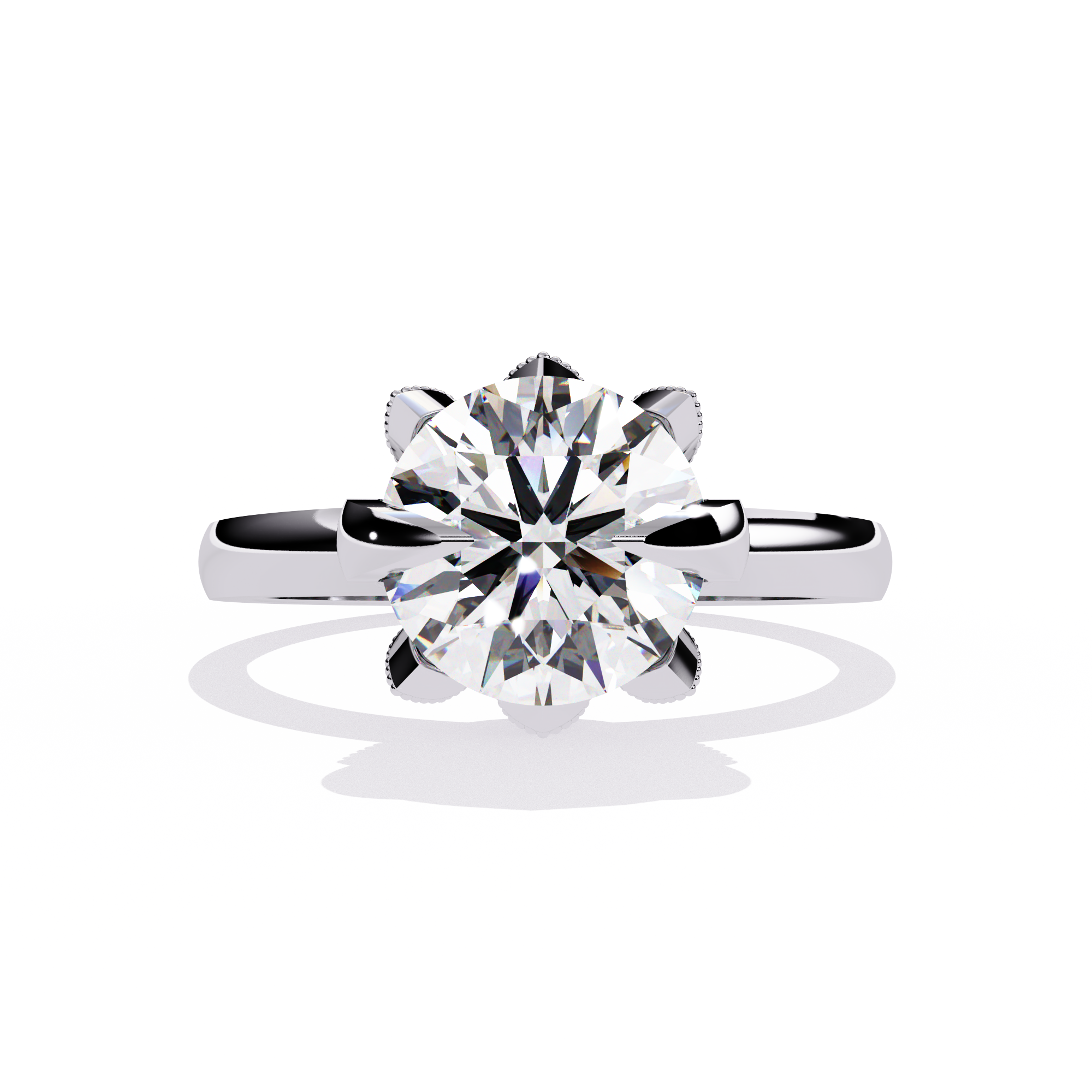 Solitairekart-3.17 CT Brilliant Round Lab Grown Diamond Solitaire Ring